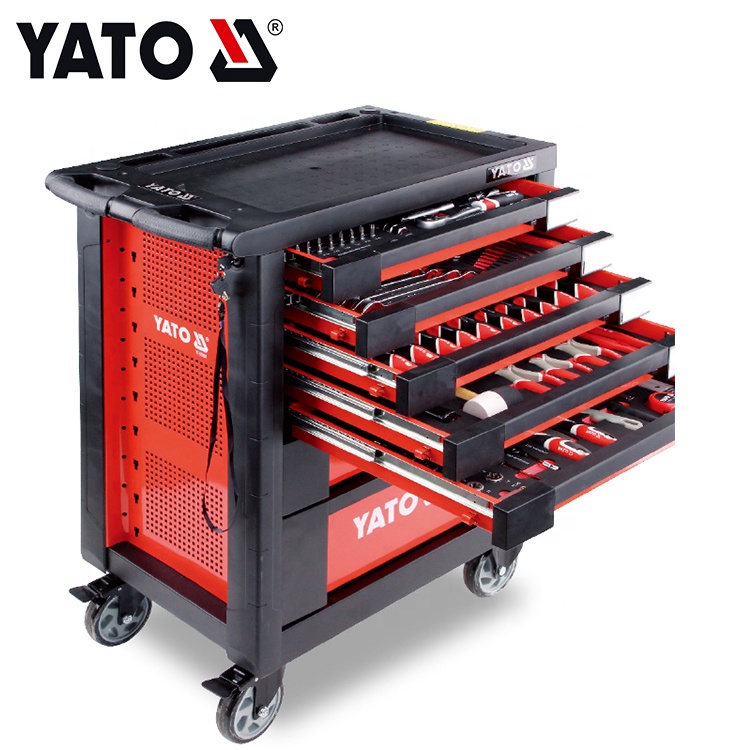YATO Hot Koop Hoge Kwaliteit Staal Auto Reparatie Gereedschapskast 211 Stuks Gereedschap Gereedschapswagen YT-55290