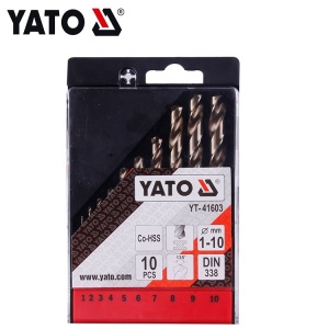 ເຄື່ອງໃຊ້ໄຟຟ້າ YATO ເຄື່ອງໃຊ້ໄຟຟ້າ 10PCS CO-HSS TWIST BIT SET YT-41603