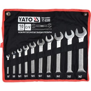YATO YT-0380 የእጅ መሳሪያዎች መጠገኛ መሳሪያዎች ድርብ END ስፓነር አዘጋጅ የመፍቻ አዘጋጅ 10PCS